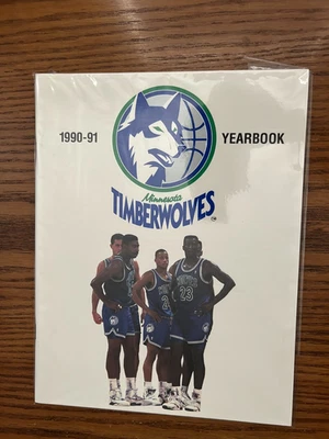 1990 1991 NBA Minnesota Timber Wolves Basketball Yearbook - Image 1 of 2