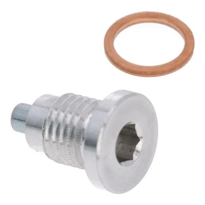 Ölablassschraube M12x1.5 silber Dichtring Neodymmagnet Motorrad Quad Roller ATV - Bild 1 von 4