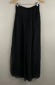 Pantalón Meo Meli Mujer Talla Única Negro Paia Seda Palazzo Abertura Lateral - Imagen 1 de 6