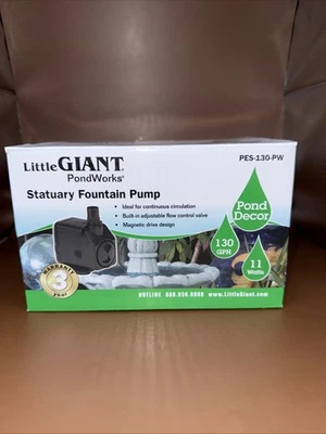 Little Giant PES-130-PW 115 伏,130 GPH 磁驱动喷泉/池塘泵 全新! — 第 1/4 张图片