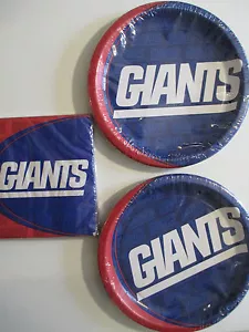 NEW YORK GIANTS NFL FOOTBALL Party Supplies Includes Plates & Napkins NEW ! - Picture 1 of 1