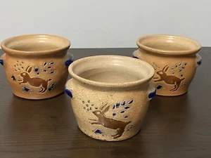 3 Vintage Campos Filhos Aveiro PORTUGAL Keramik Steinzeug Schalen Kaninchen Kobaltblau - Bild 1 von 5
