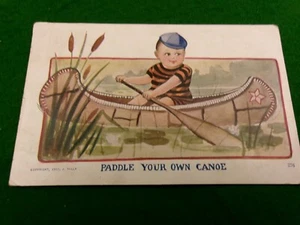 Postal cómica PADDLE YOUR OWN CANOE 1908 cancelar #2914 - Imagen 1 de 2