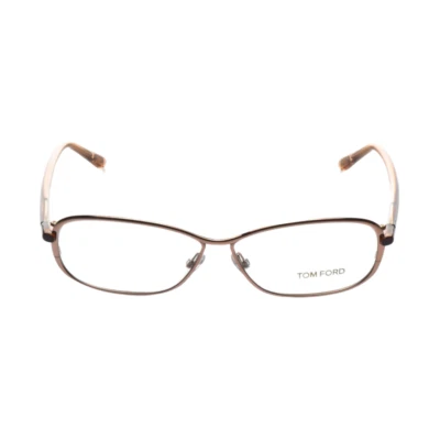 Gafas de diseñador Tom Ford brillantes rosa melocotón/melocotón sombreado marrón templos FT5161 Foto 1 de 2