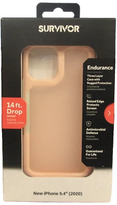 New Griffin Survivor Endurance Case for iPhone 12 Mini 5.4" 2020 in Pink - Image 1 of 3