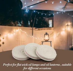4 SIZE Flat Cotton Oil Lamp Lantern Wick For Kerosene Burner Lighting Pratical - Picture 1 of 12