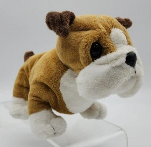 Ganz Webkinz Bulldog 9" Stuffed Animal Plush Puppy Dog HM126 No Code Brown Tan - Picture 1 of 8