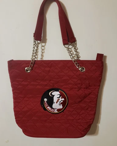Florida State Seminoles Embroidered  Quilted Purse Tote Bag Handbag Garnet NWOT Cover