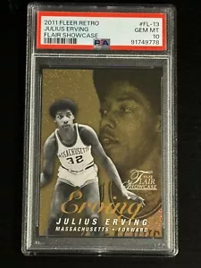 2011 Fleer Retro Flair Showcase Julius Erving /150 PSA GEM MINT 10 (pop:1) - Picture 1 of 2