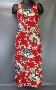 Vintage Hawaii Rindenstoff Kleid Damen Gr. S Japanische Geisha Blumenmuster - Bild 1 von 15
