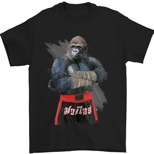 Gorila Luchador Mma Artes Marciales Muay Tailandés Camiseta Hombre 100% Algodón - Picture 1 of 2