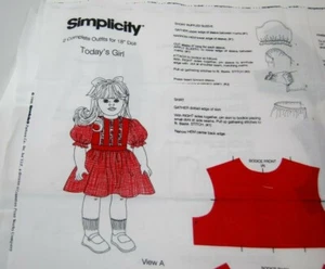 Simplicity 18" Puppenkleidung Panel (1996) - Today's Girl - NEU - Bild 1 von 2