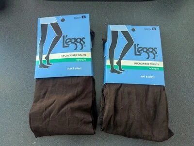 2 Pares Medias Legg's Microfibra Opacas Sedosas Talla B Marrón Nuevo Antiguo Stock con Etiquetas Foto 1 de 4