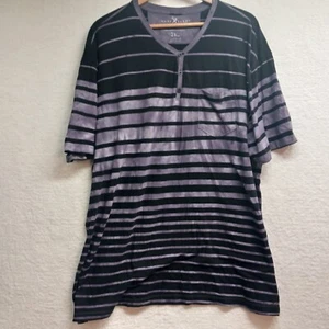 Marc Ecko Purple Striped Short Sleeve  Shirt Size 3XL - Picture 1 of 9