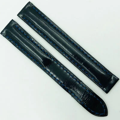 Cartier 13mm Blue Glossy Leather Strap for Deployant Clasp 6ALCEY01 - Image 1 of 2
