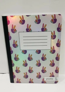 yoobi composition peace hand notebook multicolor new - Picture 1 of 2