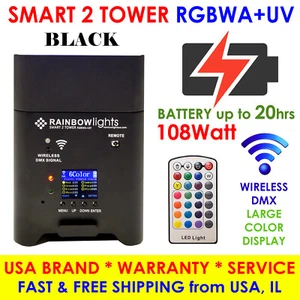 Smart 2 TOWER 6x18W RGBWA+UV Battery Powered LED Wireless Uplight Uplighting - Picture 1 of 12