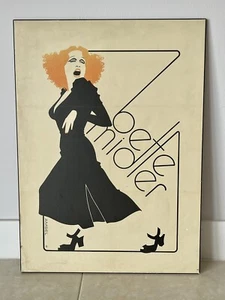 Iconic Bette Midler Poster Insert Original 1973 AMSEL Mounted Ready To Hang - Picture 1 of 6