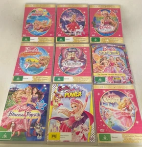 ☆ Barbie ☆ Princess | Popstar | Mermaid | Fairy -Mixed Bulk Lot of 9x DVD Bundle - Imagen 1 de 11