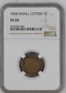 1858 Flying Eagle Cent Small Letters 1C NGC VF 20 - Picture 1 of 2