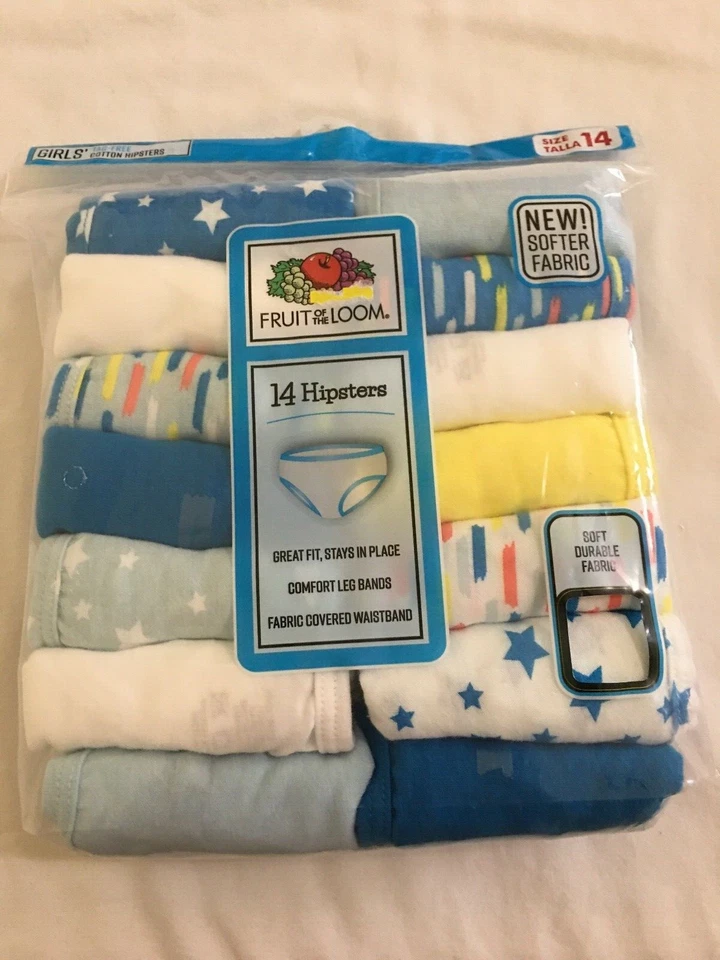 Fruit of The Loom Girls' Big Cotton Hipster Underwear 14 Multicolor Size 14 8