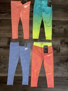 NWT SIZE 4 NIKE GIRL’S LEGGINGS-BUNDLE OF 4 PAIR $120 - Picture 1 of 10