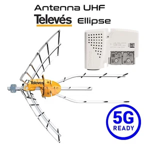 Televes Ellipse 148925 Antenna TV UHF CH.21-48  filtro 5G con alimentatore - Foto 1 di 1