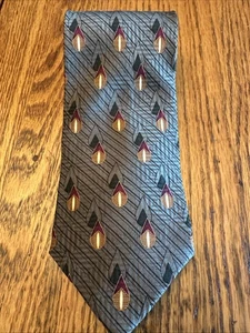 Vintage Bill Blast Black Label 100 % Seide Krawatte grün burgund, gold und creme - Bild 1 von 5