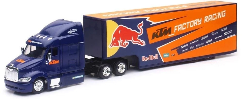 NEWRAY - PETERBILT con rimorchio a 3 assi – Team KTM Factory Racing - 1/43 - ... - Immagine 1 di 1