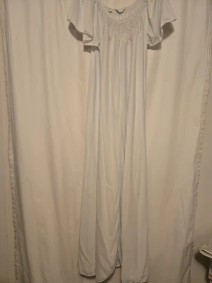 Camisón largo vintage Lord & Taylor Windy Rose azul transparente S/M Foto 1 de 4