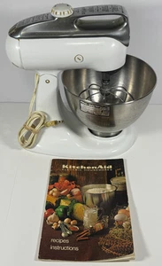 Vintage KitchenAid Weißmetall Standmixer Modell 4-C mit Schüssel Quirl GETESTET/FUNKTIONIERT - Bild 1 von 21