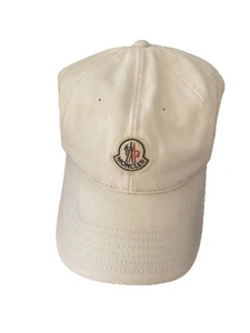 Moncler Logo Patch Baseball Cap or Hat • Metal Buckle Adjust • White • Auth. ✅ - Picture 1 of 9