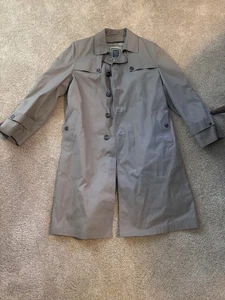 Vintage Christian Dior Monsieur Trench Coat Mens 40R Brown Wool Belted USA Made - Picture 1 of 7