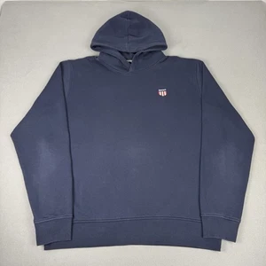 GANT Hoodie Mens 3XL XXXL Navy Blue Pullover Sweatshirt Cotton Embroidered Logo - Picture 1 of 13