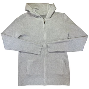 Evolution by Cyrus Women’s Hooded Waffle Knit Zip Cardigan L Gray NWT - Picture 1 of 6