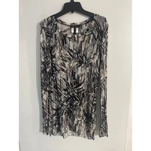 BCBG long sleeve mesh tee women’s size L abstract sheer y2k artsy  - Picture 1 of 4