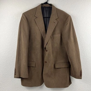 Andrew Fezza Blazer Men's Size 44R Polyester Suede Brown Sports Jacket - Picture 1 of 12