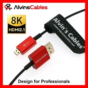 8K 2.1 HDMI Cable Micro HDMI to HDMI Thin High Speed for Atomos Ninja V 4K 60P - Picture 1 of 8