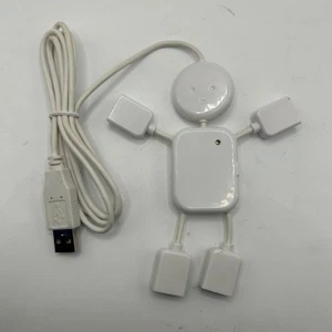 USB 2.0 4-Port Hub Man Shape Human Design Splitter White - Picture 1 of 2