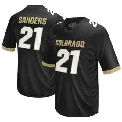 Camiseta deportiva Colorado Buffaloes Shilo Sanders #21 original marca retro negra NIL NCAA Foto 1 de 4