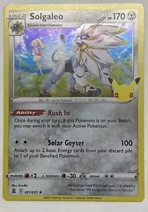 Solgaleo 021/025 Pokemon Celebrazioni Rare Olografiche TCG Near Mint - Foto 1 di 4