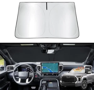 Windshield Sunshade for Toyota Tundra 2022-2024,Retractable Front - Foto 1 di 9