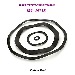M4 - M118 Wave Wavey Crinkle Washers Gasket Black Carbon Steel - Picture 1 of 38