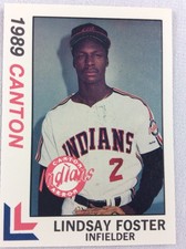 1989 Canton-Akron Indians-Eastern League-BEST Baseball Card-Lindsay Foster