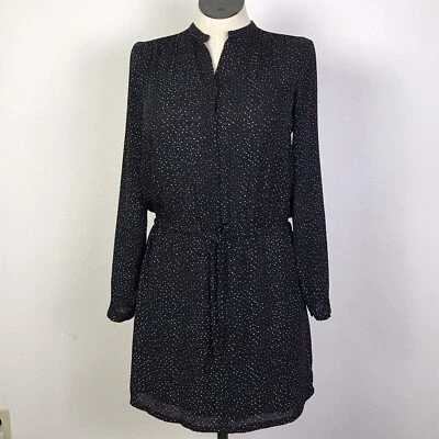 Vestido Blusa Hillary Radley Para Mujer Talla S Negro Lunares Blanco Cuello Muescas Foto 1 de 4