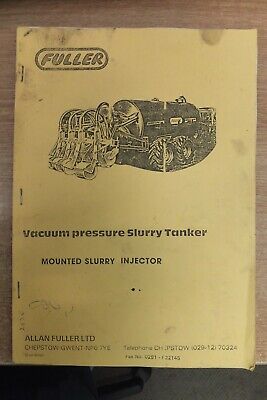Fuller Vacuum Pressure Slurry Tanker Instruction & Parts Book Vintage Tractor • 3£