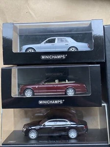 3 x MODELOS DE COCHE BENTLEY 1/43 DE MINICHAMPS/KYOSHO: ARNAGE R AZUL FLY SPUR - Imagen 1 de 24