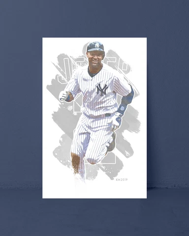 DEREK JETER watercolor painting art print/poster NEW YORK YANKEES FREE S&H! Cover