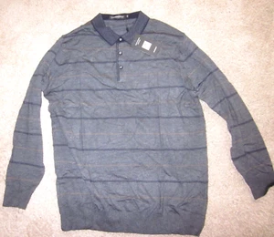 COODRONY MEN'S 2XL CHARCOAL & STRIPED PULLOVER SWEATER NEW WITH TAGS!!! - Picture 1 of 4