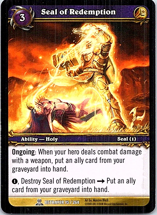 Seal of Redemption 75/264 World Of Warcraft Servants Of The Betrayer Light Play - Image 1 of 1